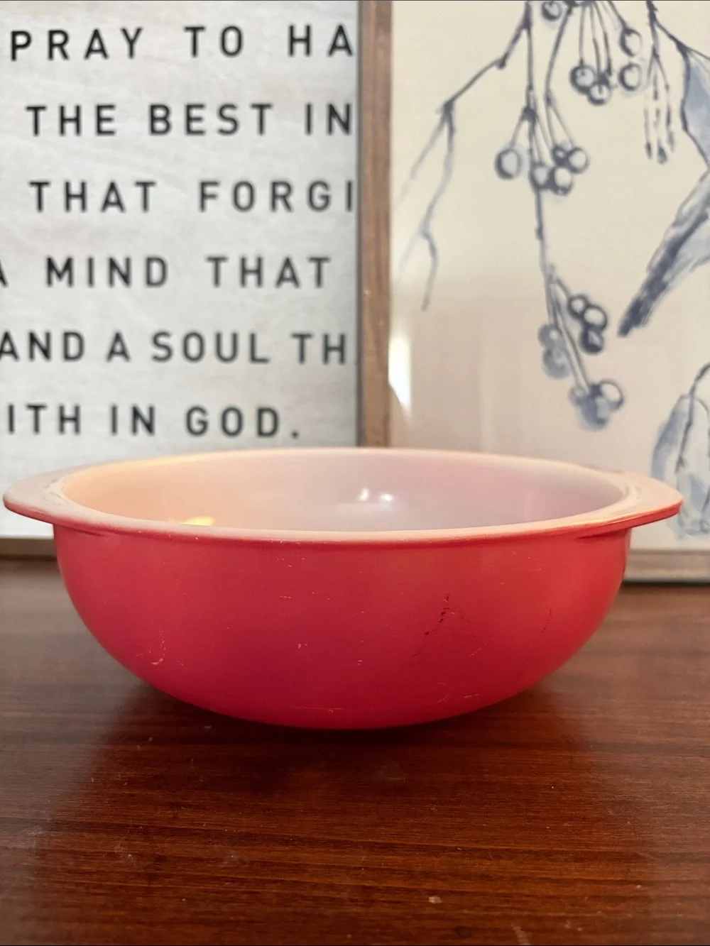 PYREX #024 Vintage 2-Quart Flamingo Pink Round Baking Dish